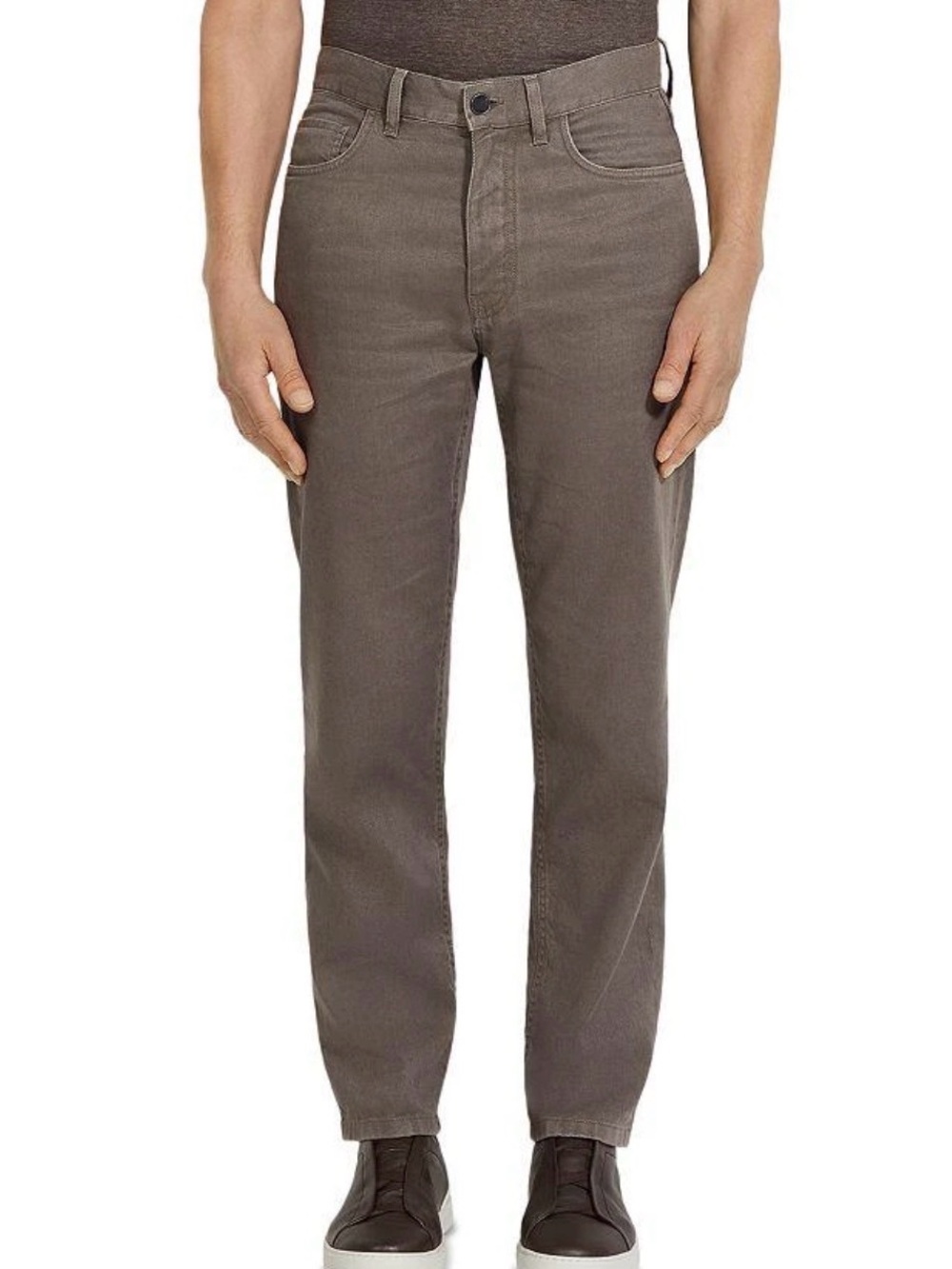 Ermenegildo Zegna Men's Straight Jeans in Taupe